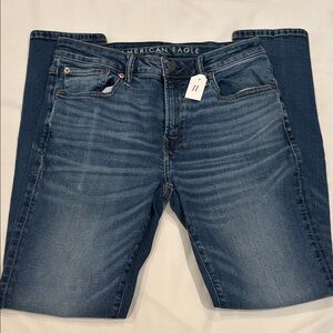 American Eagle Outfitters Men's Dark Blue Skinny Jeans